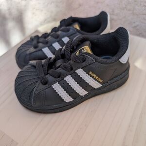 Adidas Toddler Superstar Black and White Shoes
